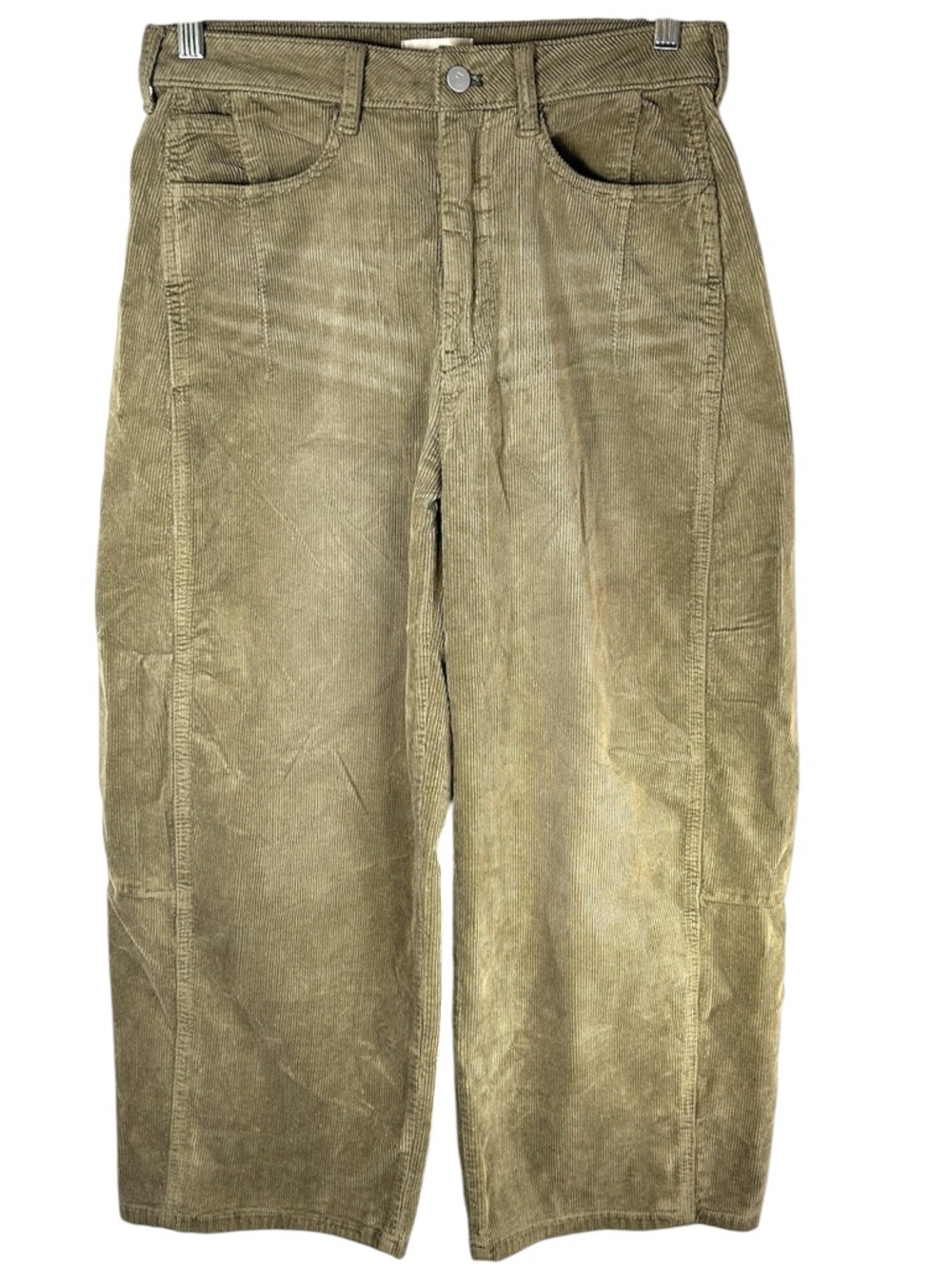 Pilcro Corduroy Wide Leg Pants Womens Size 27 High Rise Cropped taupe brown